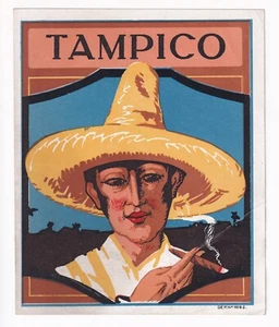 TAMPICO, originales ETIKETT, Kleinplakat, Jugendstil, Österreich, Frankreich ? 1 - Bild 1 von 4