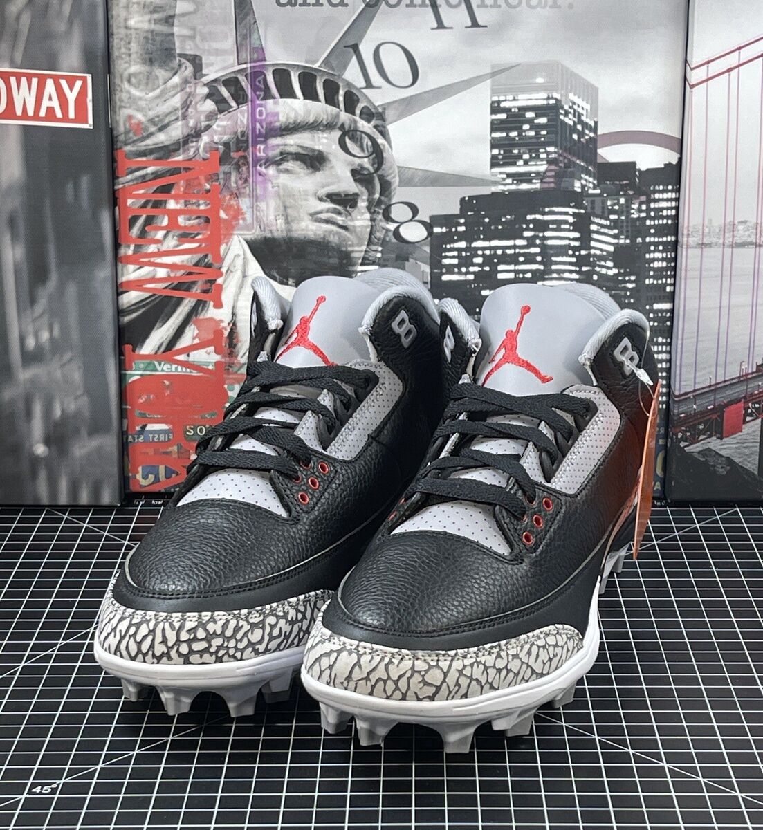 Jordan 3 Retro TD Cleat Black Cement for Sale | Authenticity Jordan 3 Retro TD Cleat Black Cement for Sale | Authenticity