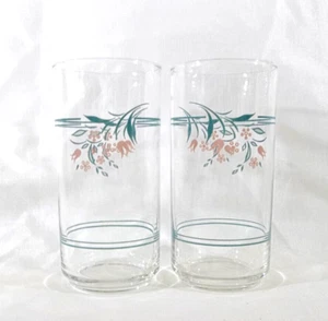 Corelle Coordinates Set of 2 Rosemarie 16 oz Glass Tumblers - Picture 1 of 9