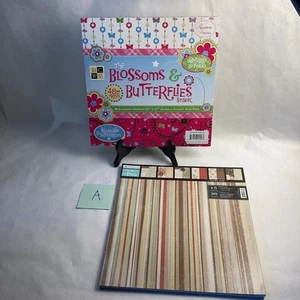 2 New Scrapbooking Card stock Pads, Acid Free, LOT A, Butterflies, Patterns - Picture 1 of 18