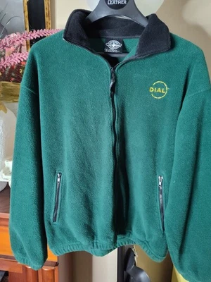 Charles River Dial Corp 拉链字体抓绒夹克绿色 L 码 — 第 1/4 张图片