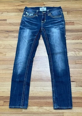 Pantalones de mezclilla para mujer Big Star Liv 26 azules de algodón pierna ajustada vintage Y2K Western Foto 1 de 4