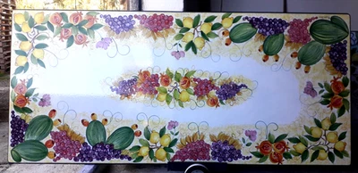 Tavolo in pietra lavica dell'etna dipinto a mano. - Immagine 1 di 4