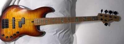 Bajo eléctrico de jazz natural IYV 5 cuerdas IYV-IPJB-500A cuerpo sólido llama arce Foto 1 de 4