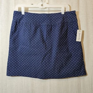 Yarn & Sea Navy White Polka Dot Skort Mini Walking Golf Womens Size 10 - Picture 1 of 7
