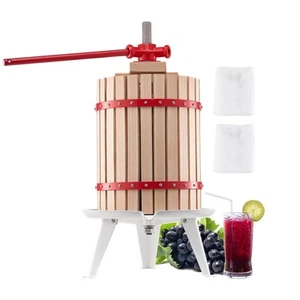 Obstweinpresse Handpresse für Weinherstellung 4,75 Gal/18L Holzkorb - Bild 1 von 2