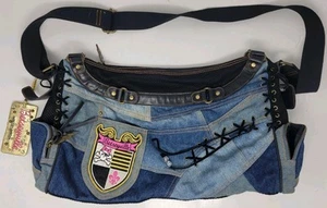 Betseyville Betsey Johnson Jean Mesh Purse Shoulder Bag Betsey High - Picture 1 of 9