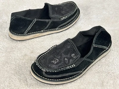 Zapatos Ariat Para Mujer 8.5 B Cruiser Lentejuelas Negro Gamuza Sin Cordones Mocasines Western Foto 1 de 4