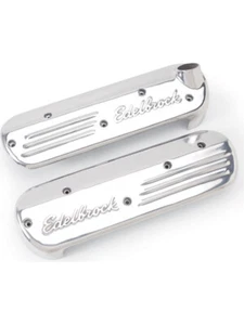 Edelbrock Ignition Coil Covers Aluminium Polished Edelbrock Logo Chevrol (41181) - Picture 1 of 12