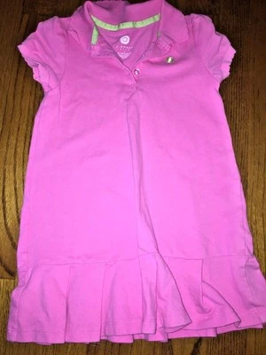 J KHAKI Caliente Rosa Fucsia y Lima Flor Logo Volantes Parte Inferior Camisa Vestido Niña Talla 4T Foto 1 de 4