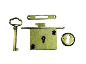 Polished Brass Chest Lock Full Mortise/Furniture Lock N8384 03 - Picture 1 of 1