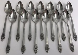 Oneida Community Vinland Stainless Grapefruit Serrated Spoons Lot Of 13 - Picture 1 of 19