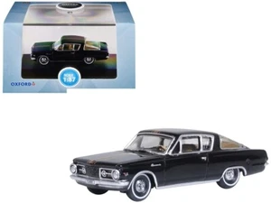 1965 Plymouth Barracuda Black with Gold Stripes 1/87 (HO) Scale Diecast Car - Picture 1 of 4