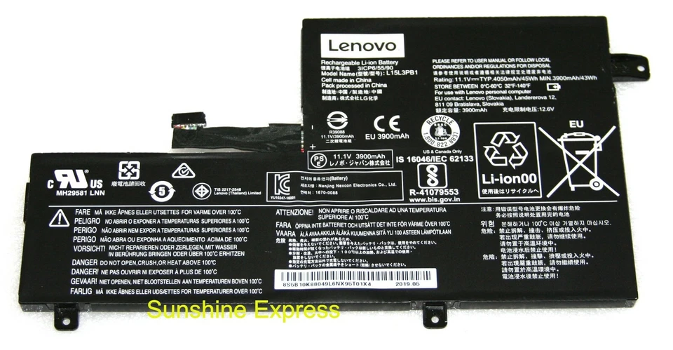 OEM Lenovo Battery L15L3PB1 for Lenovo Chromebook N22 N23 S330 C330 Laptop - Image 1 of 1