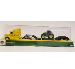 Jhon Deere Semi Truck Yellow  with Farm Tractor 1:64 Scale /Dioarama - Picture 1 of 5