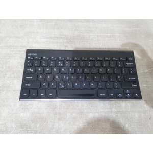 Arteck HW086 Keyboard Black Wireless Stainless Steel Ultra-Slim Rechargeable - Picture 1 of 9
