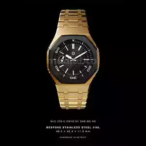 MLC Bespoke Black/GB/Metal Custom G-Shock GA2100 Mod Watch Casioak Gift Man - Picture 1 of 9