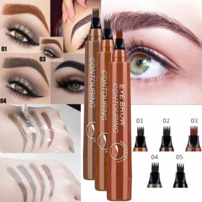 Microblading Tattoo Eyebrow Ink Pen Long Lasting Eye Brow Pencil 3D Fork Makeup! - Image 1 of 4