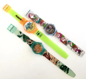 3 Vtg Plastic Digital Wrist Watch Lot Not Running Disney Snow White Lion King - Picture 1 of 5