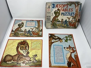 Aesop's Fables Puzzles ~ Milton Bradley 1958 - Picture 1 of 6