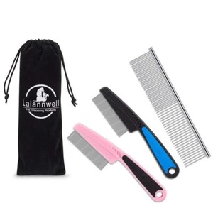 Pet Comb Laiannwell Professional Grooming Comb for Dog/Cat/Small Pets(3 Packs) - Picture 1 of 5
