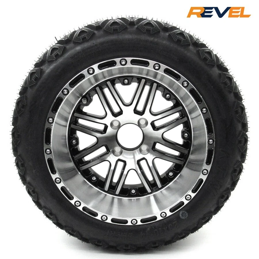 14" Megastar Wheel on 23x10R14 KTW PMX AT Tire, Single Golf Cart Wheel & Tire Foto 1 de 4