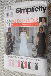 Simplicity Pattern 7163 Full Figure Dress Sz 26W-28W-30W-32W Uncut - Picture 1 of 2