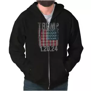 Donald Trump Presidential Oath American Flag Sweatshirt Zip Up Hoodie Men Women - Picture 1 of 8