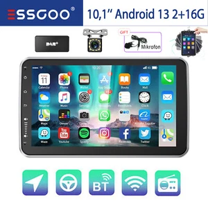Android 13 Autoradio 10,1" 1 DIN GPS Nav WIFI DAB Kam 360° Drehbarer Bildschirm - Bild 1 von 14