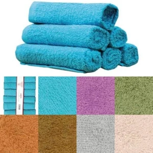 Set 6 lavette spugna Hotel B&B asciugamani bagno cotone 30x30 Vari colori AA340 - Foto 1 di 12