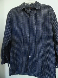 CXS21 Navy blue Plaid Dress Casual Shirt - sz XL - EUC - Picture 1 of 3