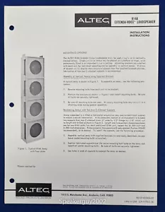 Vintage Altec Lansing Einbauanleitung / 814A Lautsprecher - Bild 1 von 1