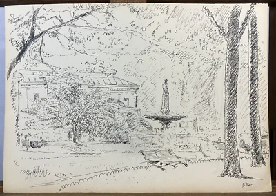 Arthur Fillon (1900-1974) Tinta Paisaje Parque Naturaleza Fuente Versalles? Foto 1 de 4