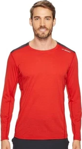 Brooks Running Distance Long Sleeve Men's Shirt - Robin Red - SMALL - MSRP $40 - Picture 1 of 3