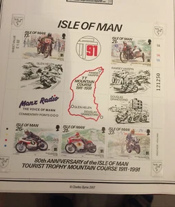 ISLE OF MAN IOM 1991 MINT MINISHEET TT RACES MOUNTAIN COURSE DUNLOP AGOSTINI - Picture 1 of 4