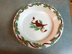 VALERIE PARR HILL HEARTFELT H CARDINAL PIE PLATE 10 1/2" ACROSS TOP (FOR 9" PIE) - Picture 1 of 5