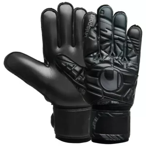 Uhlsport Eliminator Supersoft Soccer Goalkeeper GK Gloves Mens 10 Blackout new - Picture 1 of 6