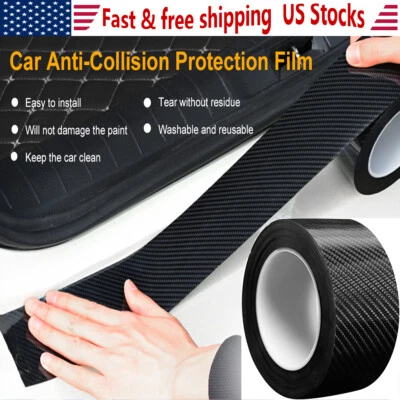 Carbon Fiber Vinyl Car Door Sill Scuff Covers Plate Sticker For Mazda Accessory - Image 1 of 4