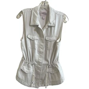 CLOSEOUT!! Women’s Forever 21 Vest Cream Light Beige XS Pockets Drawstring Waist - Picture 1 of 5