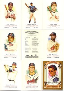 2007 Topps A&G Allen & Ginter Cleveland Indians Master Team Set w/ Sketch (10)