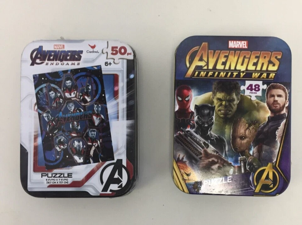2 Marvel Cardinal Avengers Puzzles Tin Boxes (14)