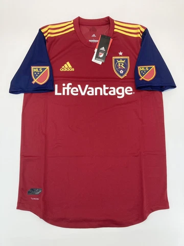 Adidas MLS Authentic Red Real Salt Lake LifeVantage Soccer Jersey Men's Size L Cover