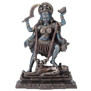Kali Hindu Goddess Standing On Lord Shiva Cold Cast Resin Bronze Finish Statue - Picture 1 of 5