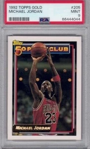 Michael Jordan 1992 Topps Gold #205 50 punti club PSA 9 Chicago Bulls NBA HOF - Foto 1 di 2