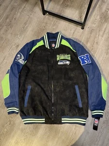 NFL Seattle Seahawks GIII Apparel Suede Leather Varsity Jacket NWT Size XL - Picture 1 of 24