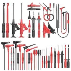 Complete Multimeter Test Leads Flexible Silicone Probes Alligator Clip Test Hook - Picture 1 of 8