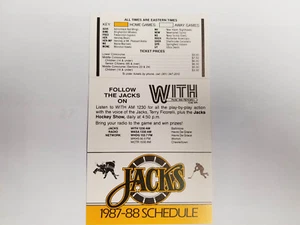 Baltimore Skipjacks 1987/88 AHL Minor Hockey Pocket Schedule - WITH (RK) - Picture 1 of 2