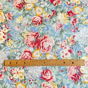 BTY Vintage Garden Floral Fabric Quilting Cotton - Picture 1 of 6