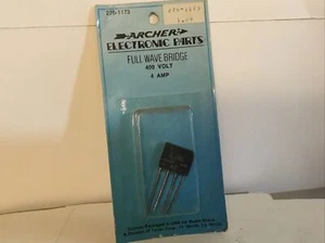 Full wave bridge 400 V quattro amp RadioShack archer 276-1173 nos Radio shack parte - Foto 1 di 3