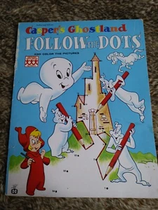 VTG 1960s Harvey Casper’s Ghostland Follow The Dots Coloring Book Casper Ghost - Picture 1 of 12